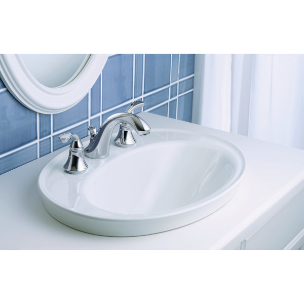 K207510,80,40 Kohler Serif Ceramic Oval DropIn Bathroom Sink with